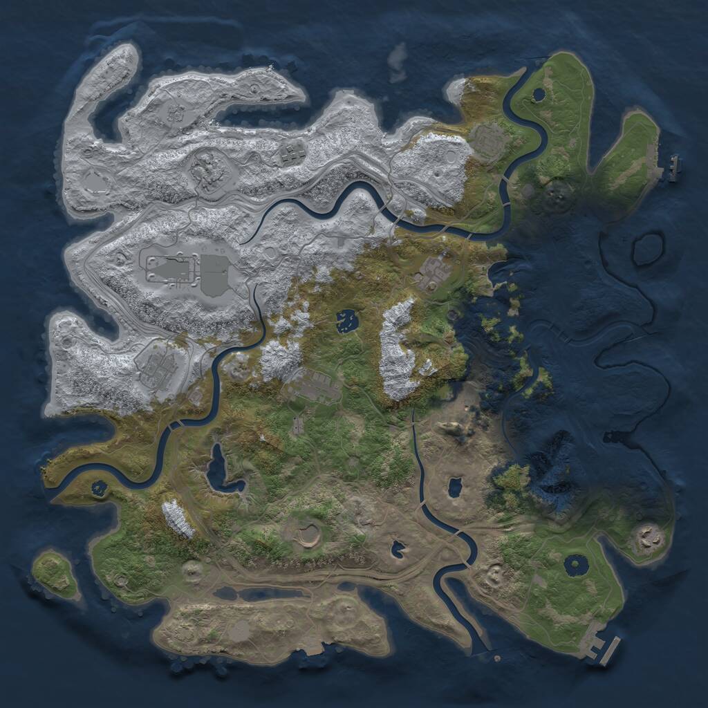 Rust Map: Procedural Map, Size: 4500, Seed: 707556, 17 Monuments