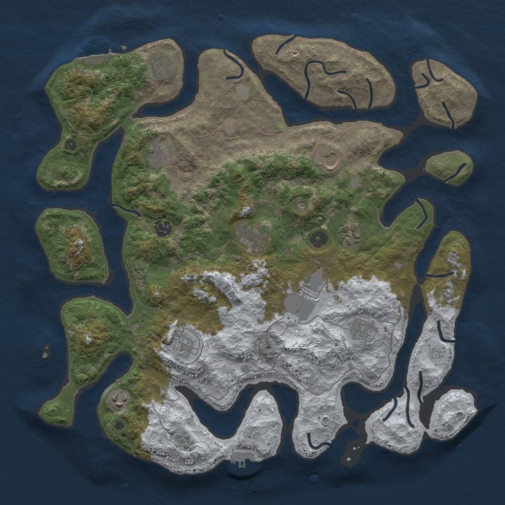 Rust Map: Procedural Map, Size: 4500, Seed: 671261, 20 Monuments