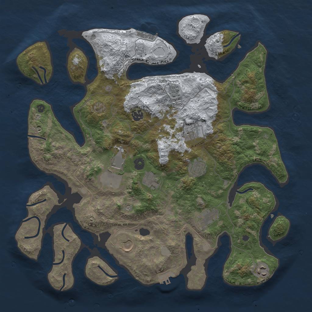 Rust Map: Procedural Map, Size: 4000, Seed: 5451044, 18 Monuments