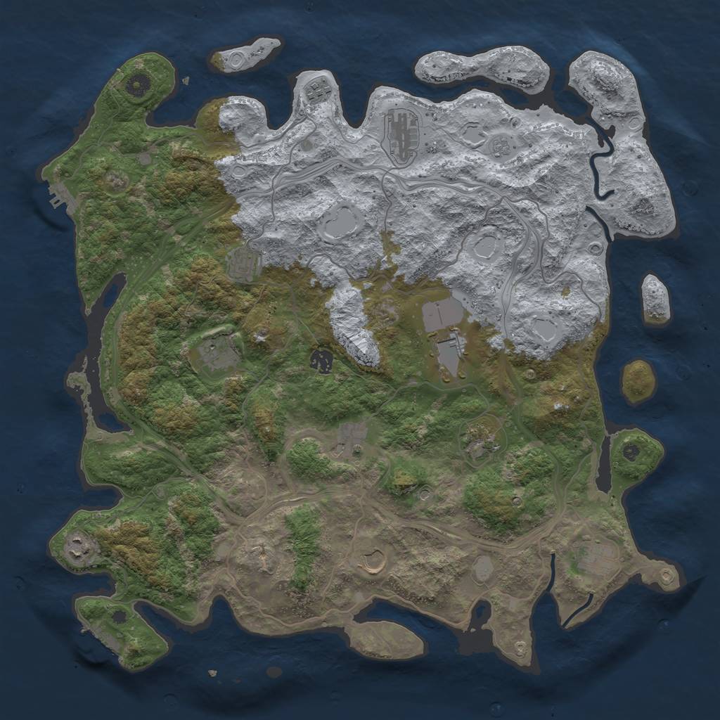 Rust Map: Procedural Map, Size: 4500, Seed: 2571744, 20 Monuments