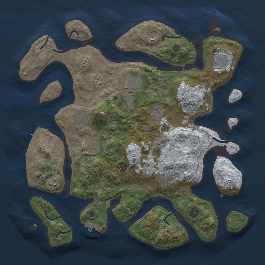 Rust Map: Procedural Map, Size: 4050, Seed: 488709098, 20 Monuments