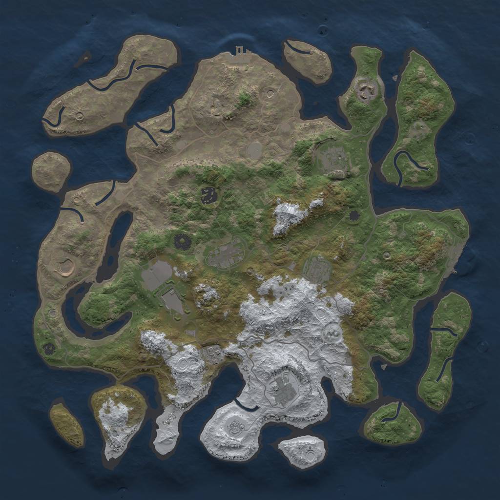 Rust Map: Procedural Map, Size: 4250, Seed: 3004417, 18 Monuments