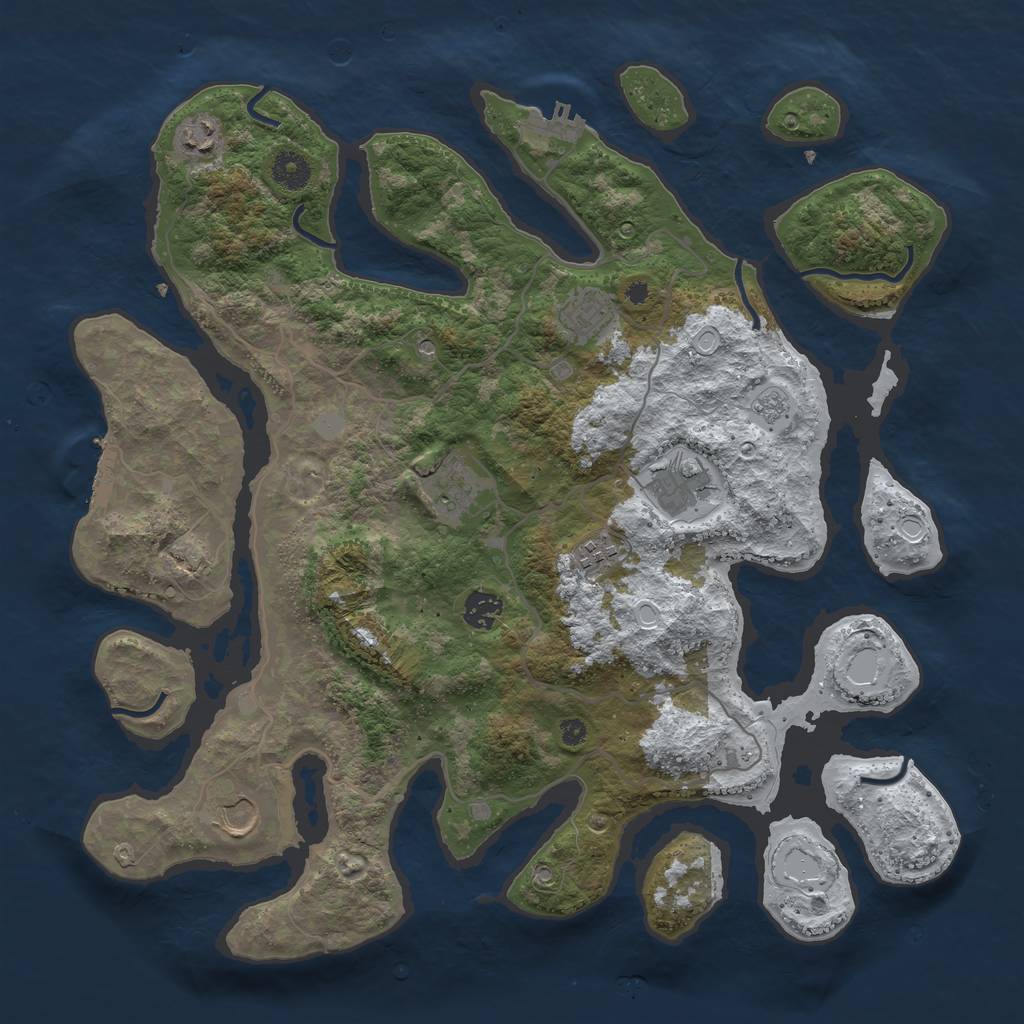 Rust Map: Procedural Map, Size: 4000, Seed: 2195679, 16 Monuments