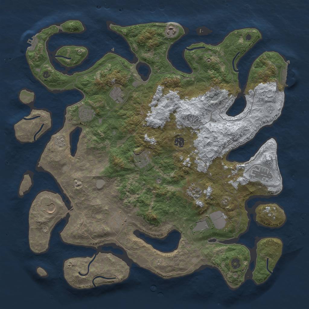 Rust Map: Procedural Map, Size: 4500, Seed: 1559, 20 Monuments