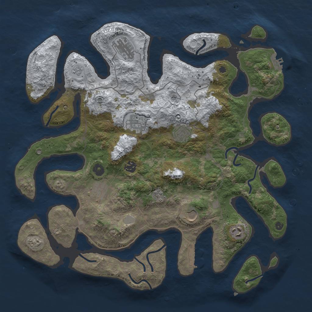 Rust Map: Procedural Map, Size: 4000, Seed: 5653973, 17 Monuments