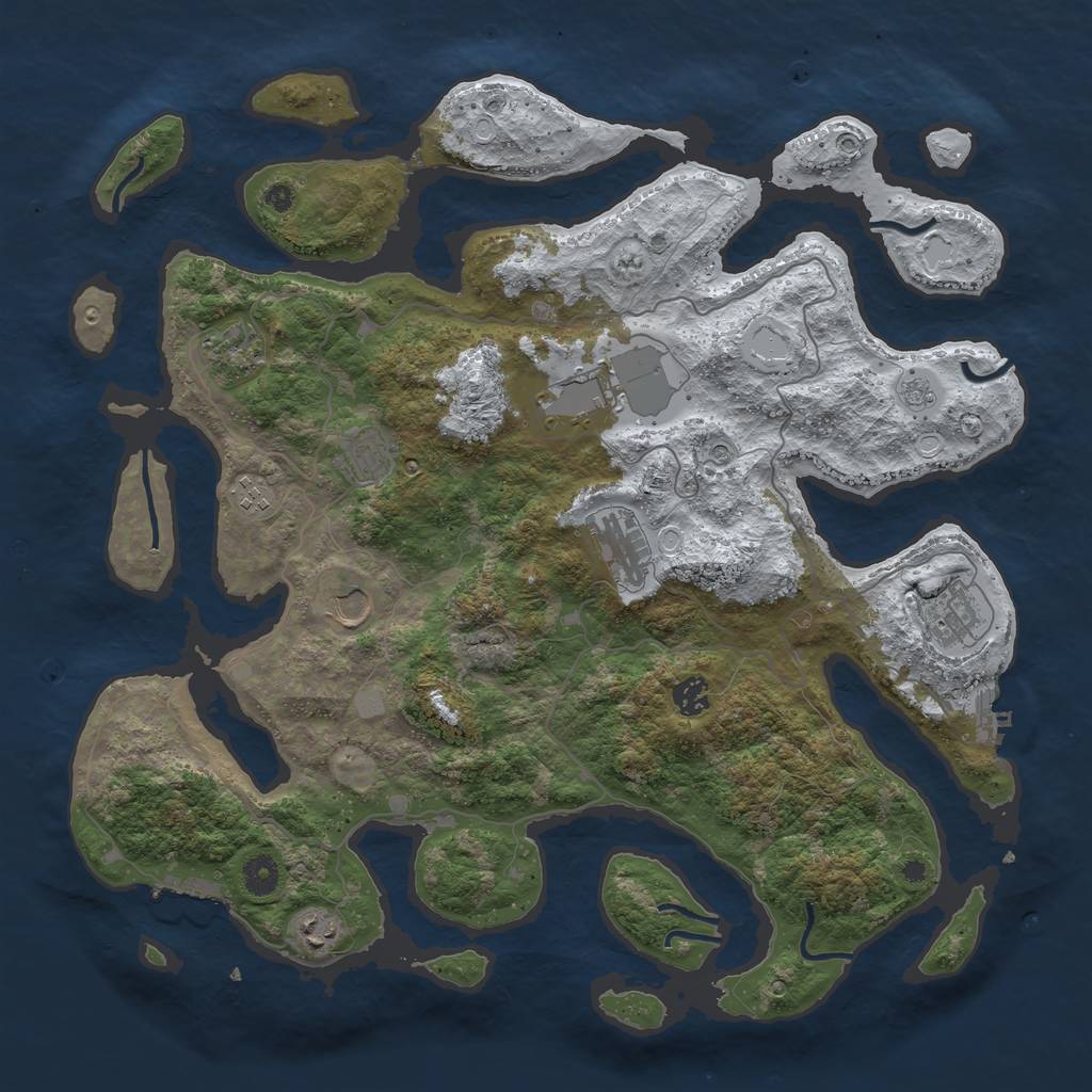 Rust Map: Procedural Map, Size: 4250, Seed: 5641897, 18 Monuments