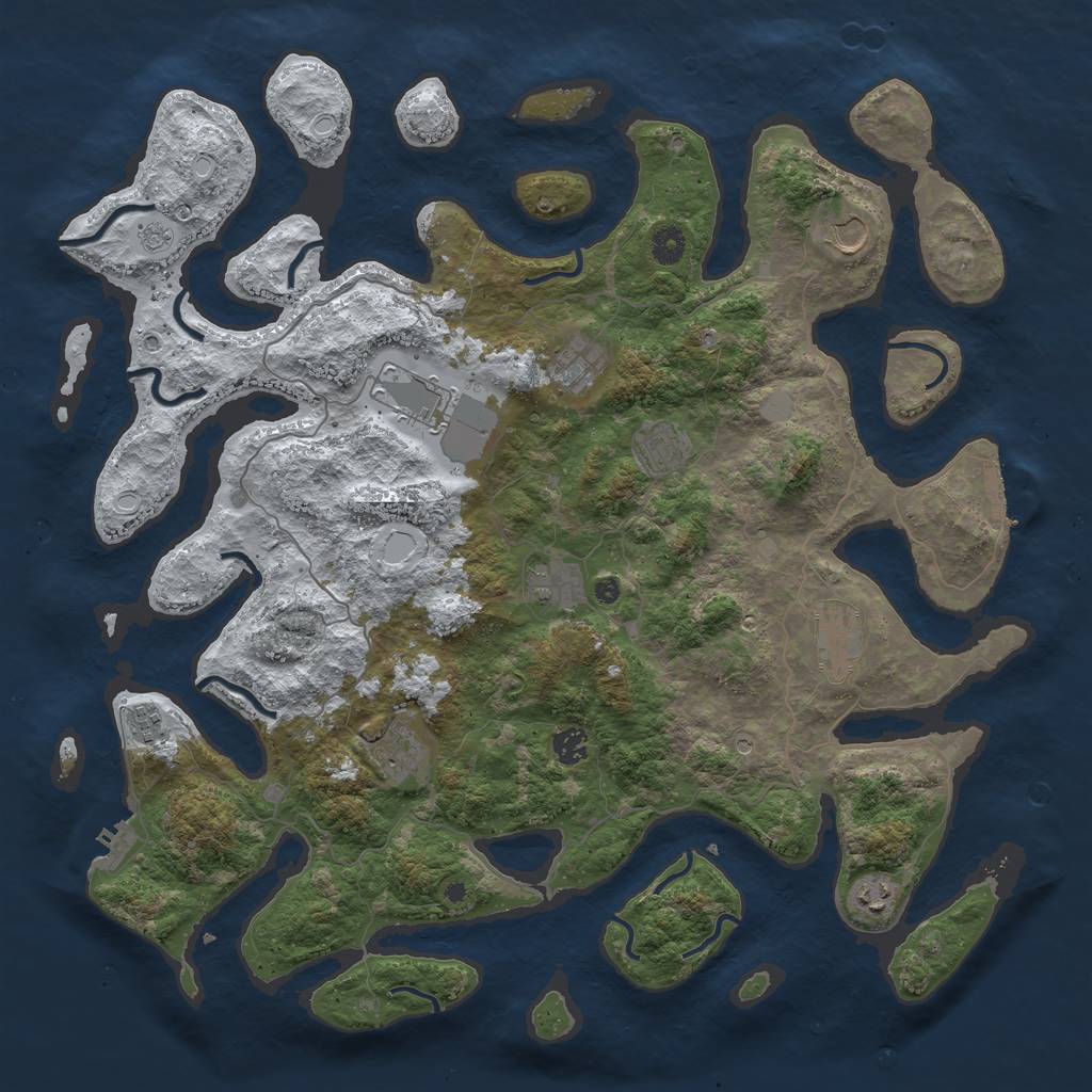 Rust Map: Procedural Map, Size: 4500, Seed: 2811894, 19 Monuments