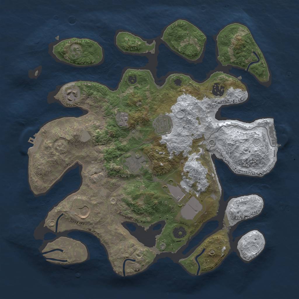 Rust Map: Procedural Map, Size: 3500, Seed: 5709283, 15 Monuments