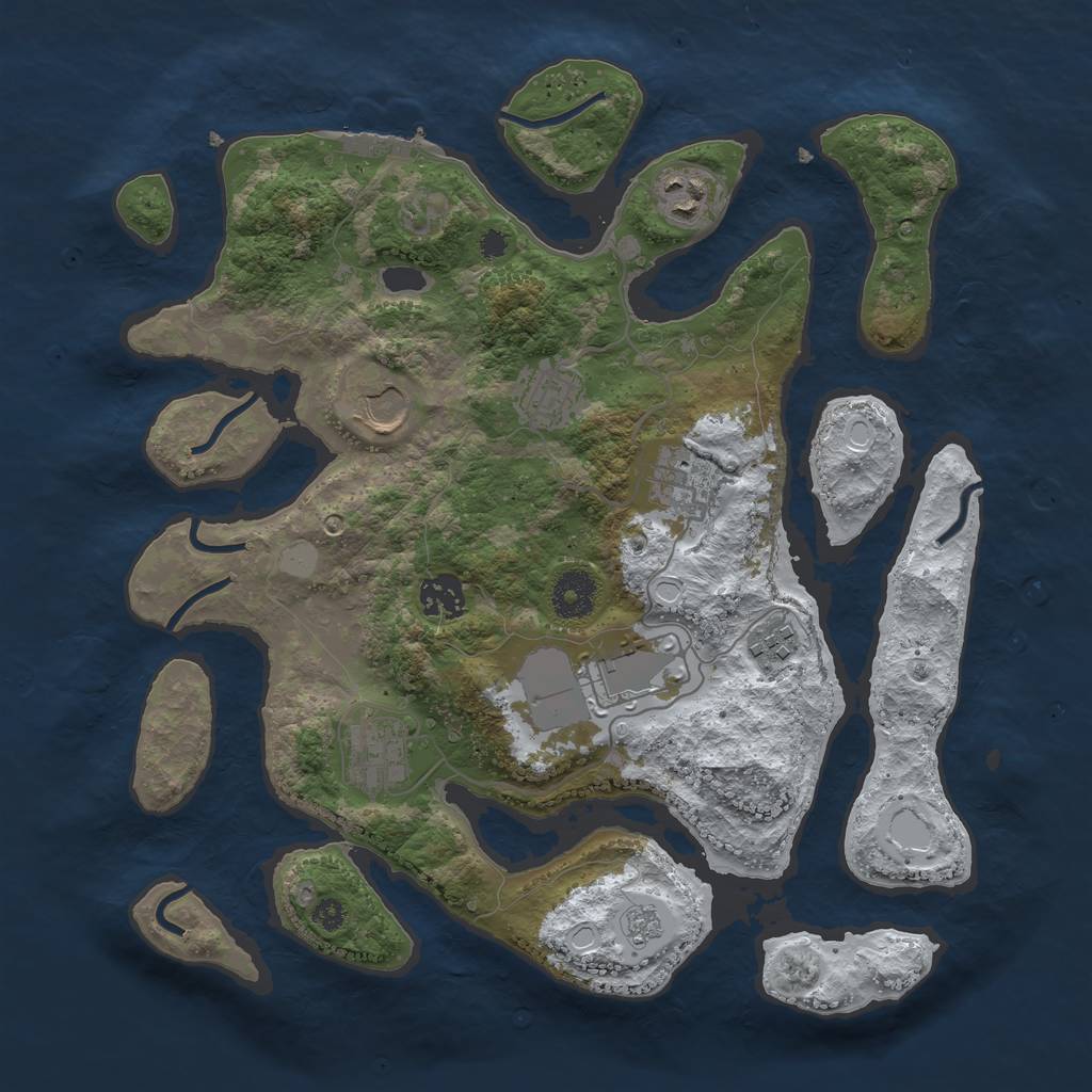 Rust Map: Procedural Map, Size: 3500, Seed: 5914228, 15 Monuments