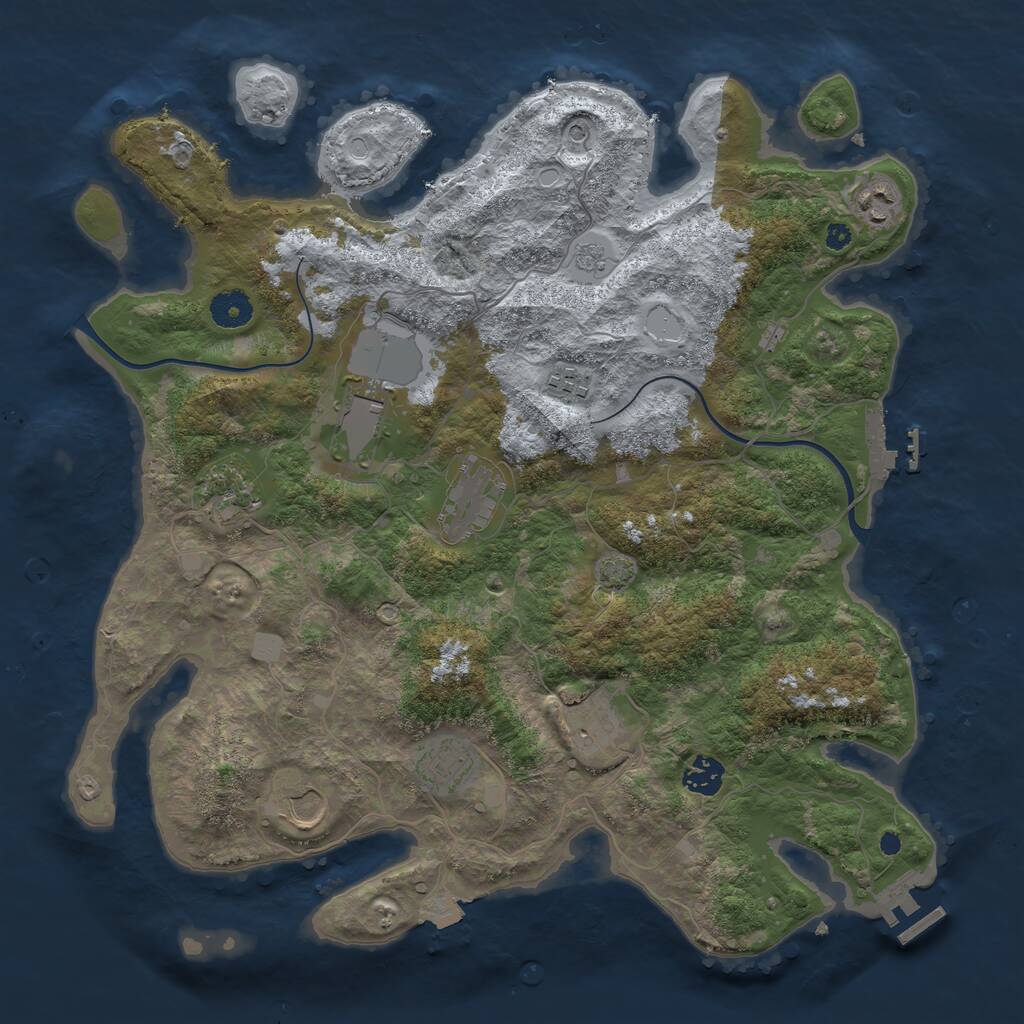 Rust Map: Procedural Map, Size: 3850, Seed: 100289887, 15 Monuments