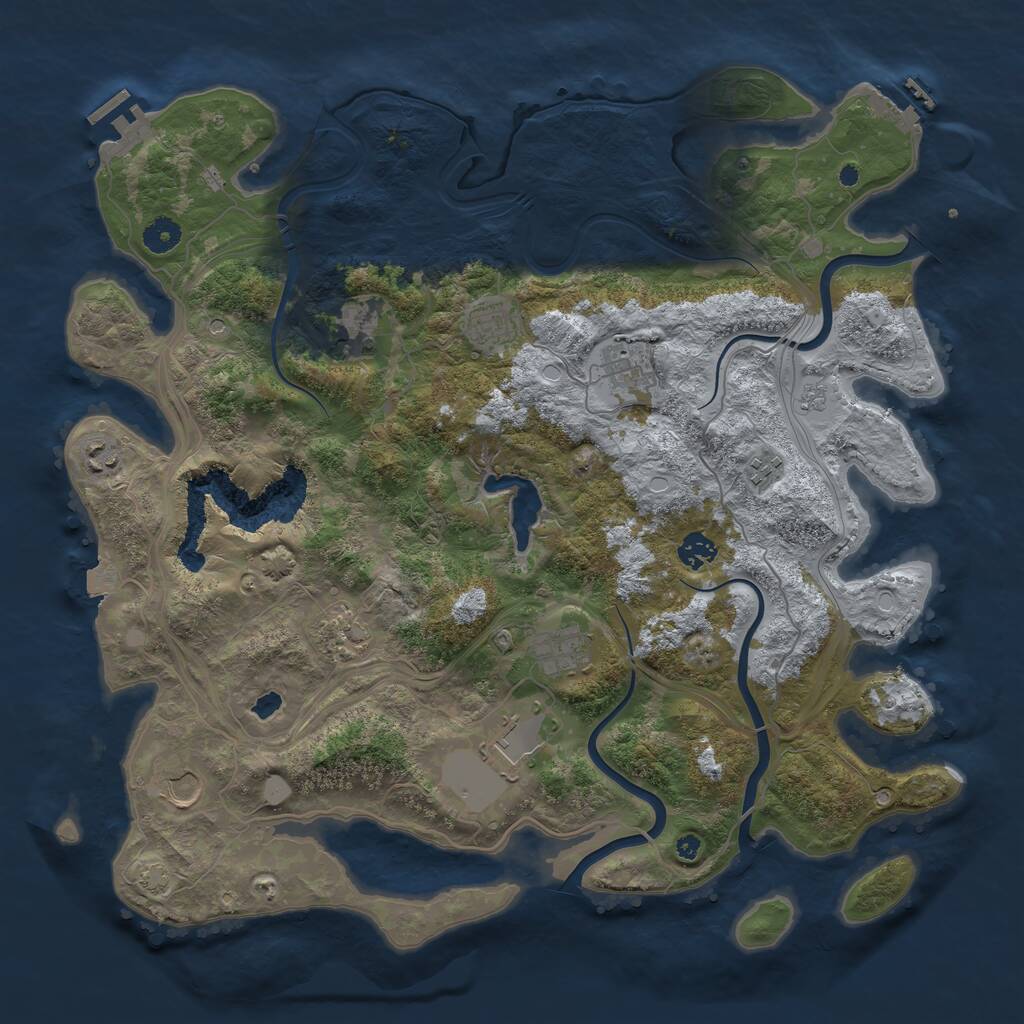 Rust Map: Procedural Map, Size: 4250, Seed: 2169478, 16 Monuments
