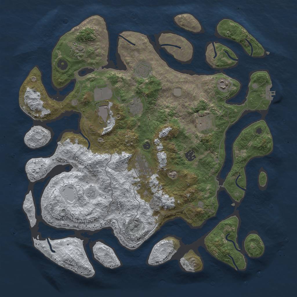 Rust Map: Procedural Map, Size: 4250, Seed: 5150587, 16 Monuments