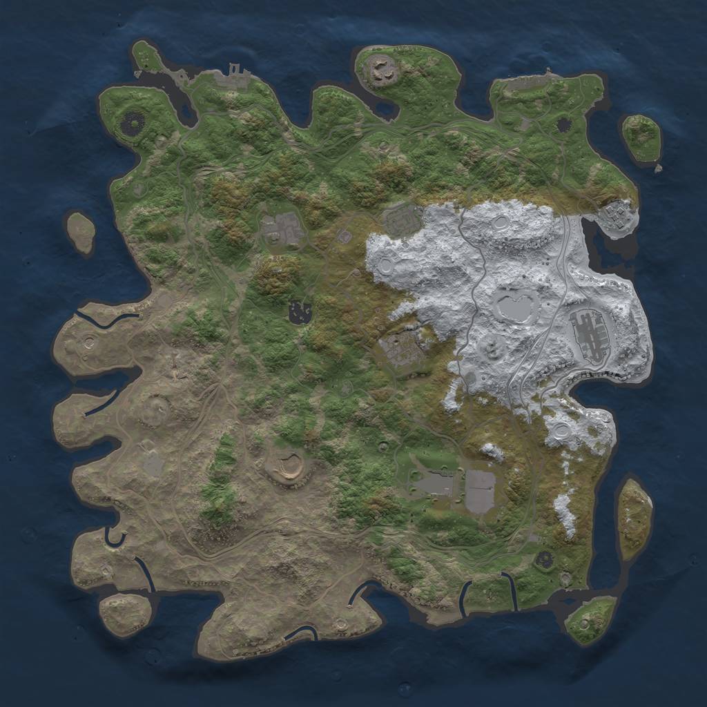 Rust Map: Procedural Map, Size: 4250, Seed: 2127652, 17 Monuments
