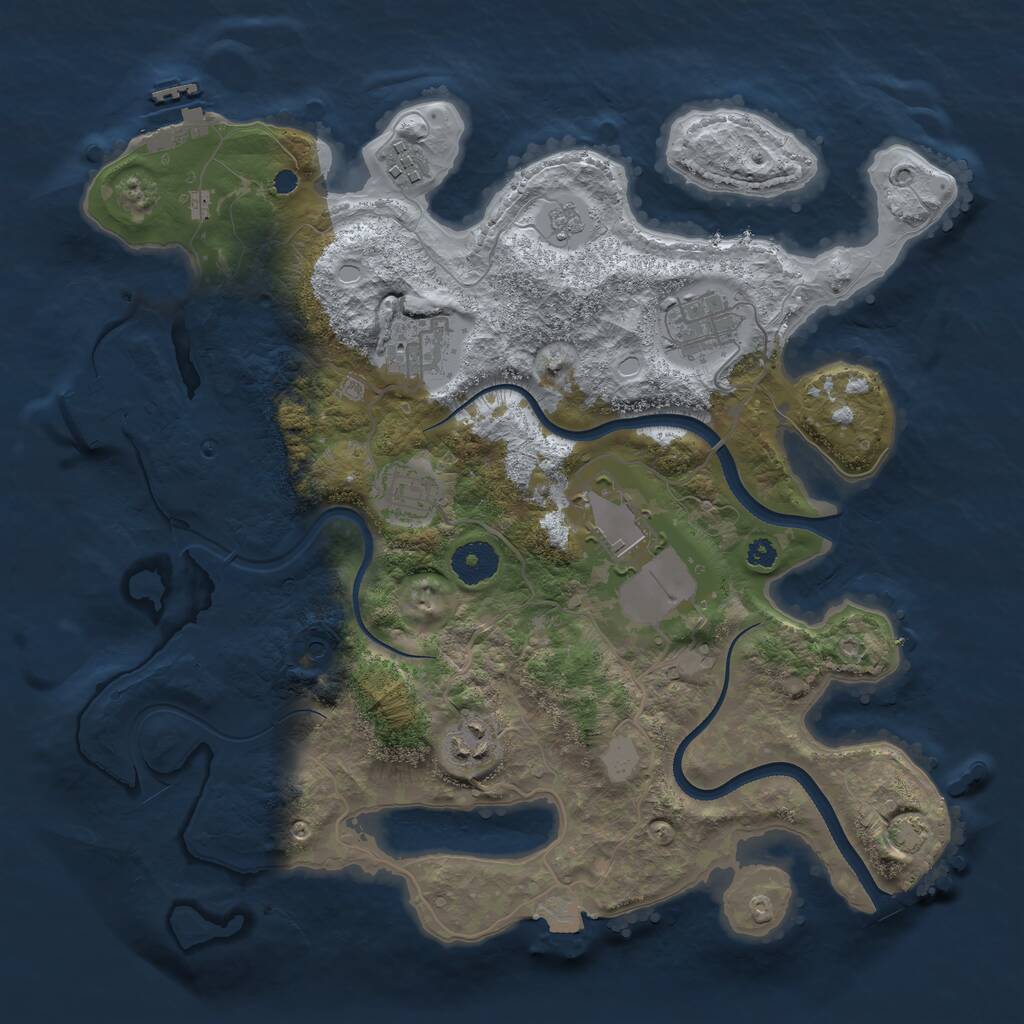 Rust Map: Procedural Map, Size: 3500, Seed: 6004676, 12 Monuments