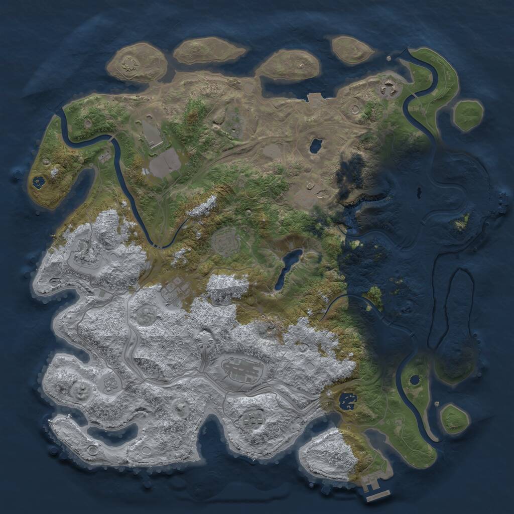 Rust Map: Procedural Map, Size: 4250, Seed: 1011285, 16 Monuments