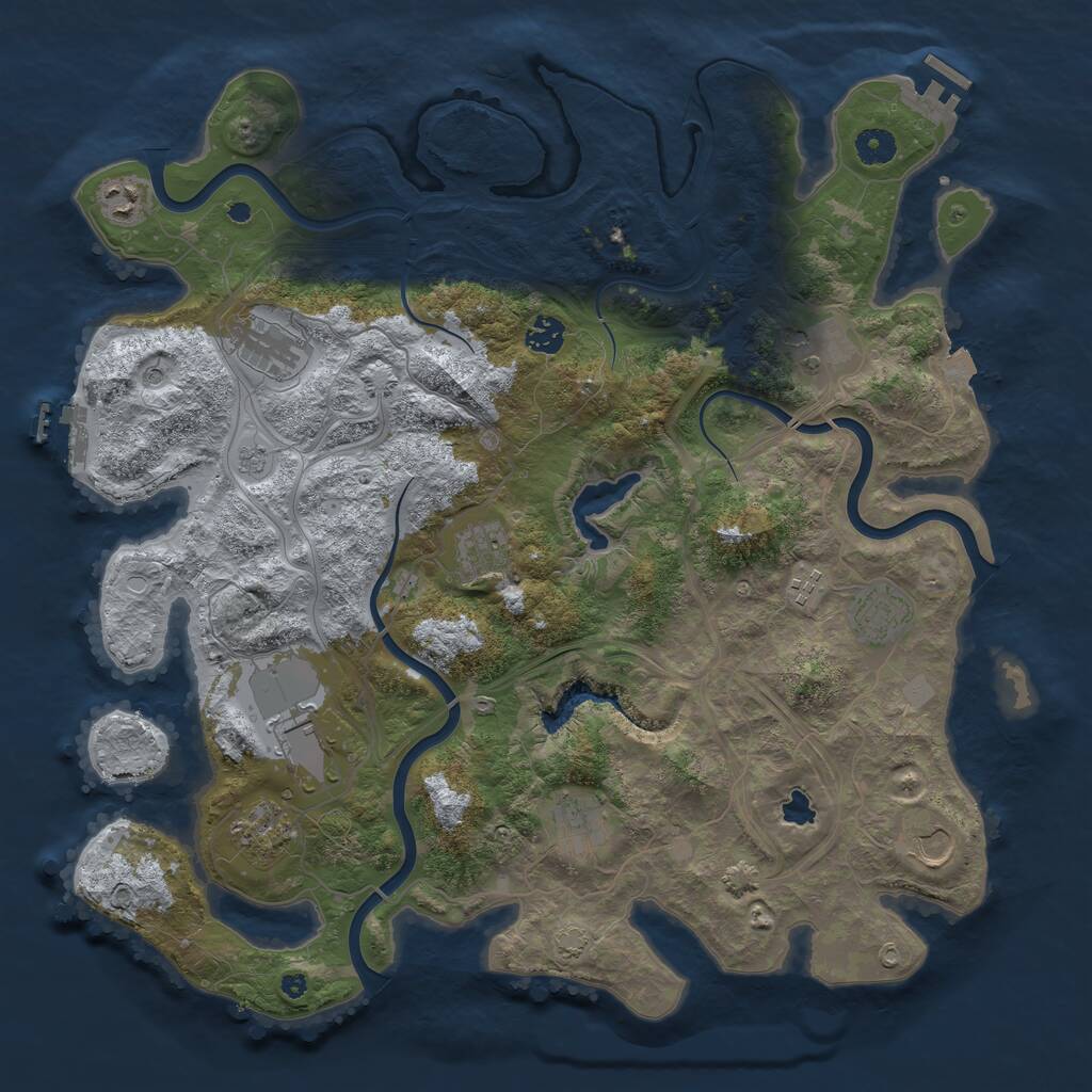 Rust Map: Procedural Map, Size: 4250, Seed: 95703, 17 Monuments