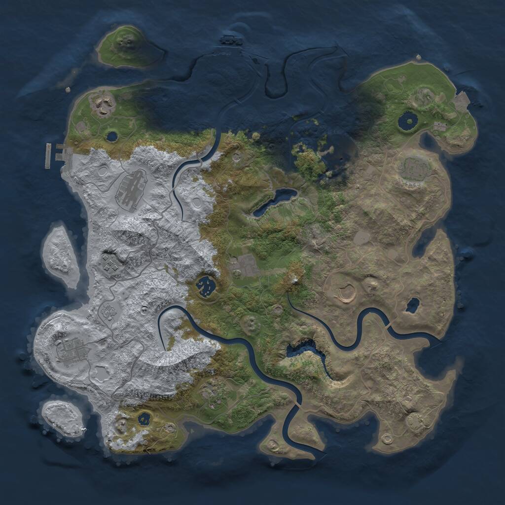Rust Map: Procedural Map, Size: 4000, Seed: 5193635, 16 Monuments