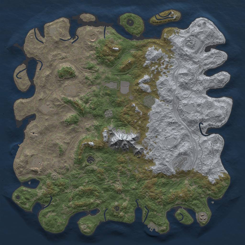 Rust Map: Procedural Map, Size: 5000, Seed: 1316380668, 20 Monuments