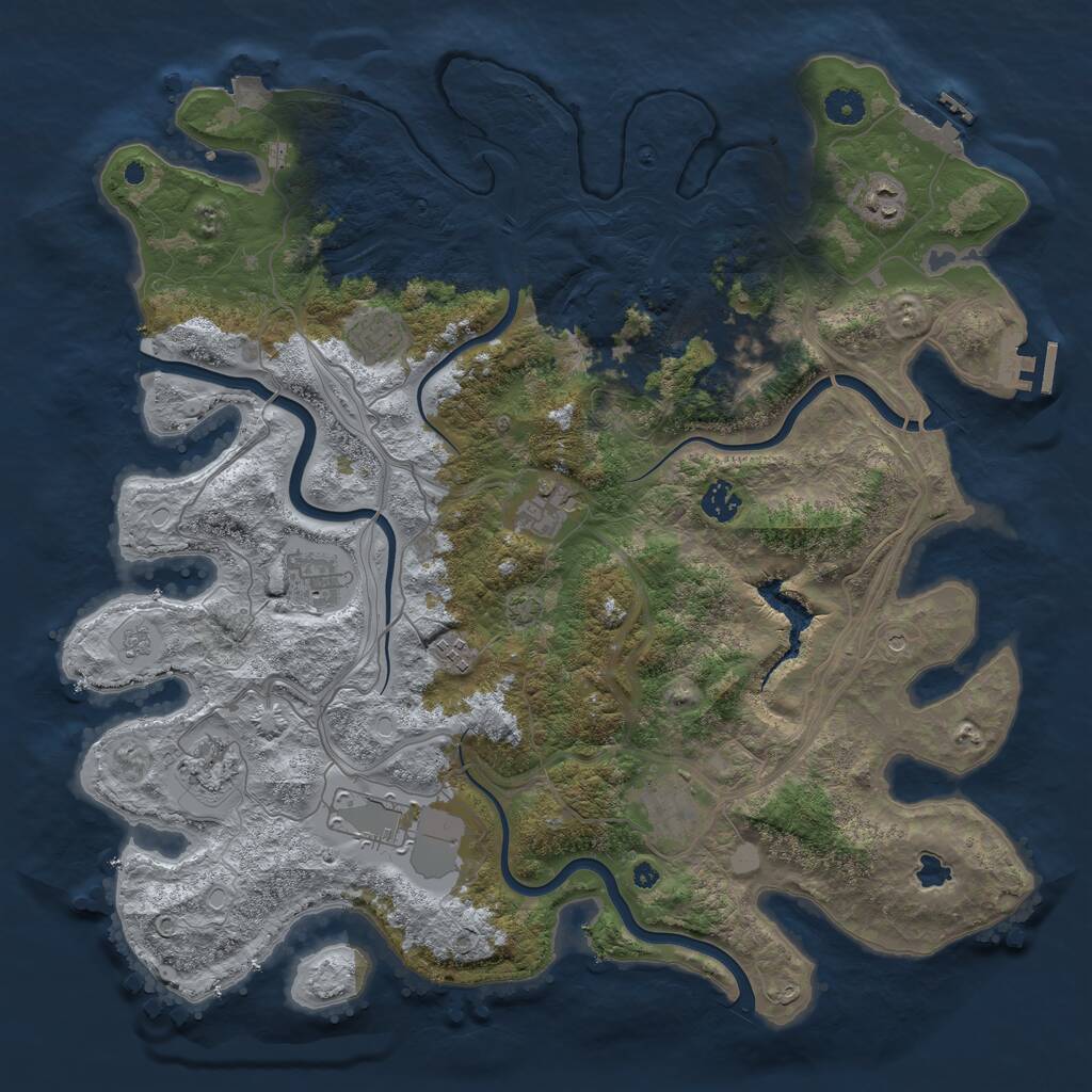Rust Map: Procedural Map, Size: 4250, Seed: 6150165, 16 Monuments