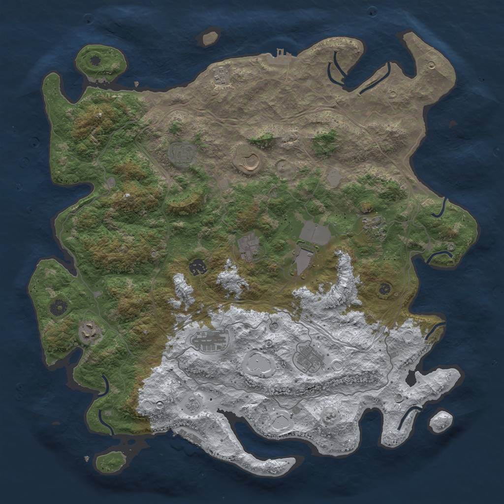 Rust Map: Procedural Map, Size: 4500, Seed: 5131513, 19 Monuments