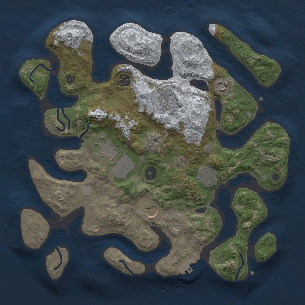 Rust Map: Procedural Map, Size: 3500, Seed: 635489, 14 Monuments