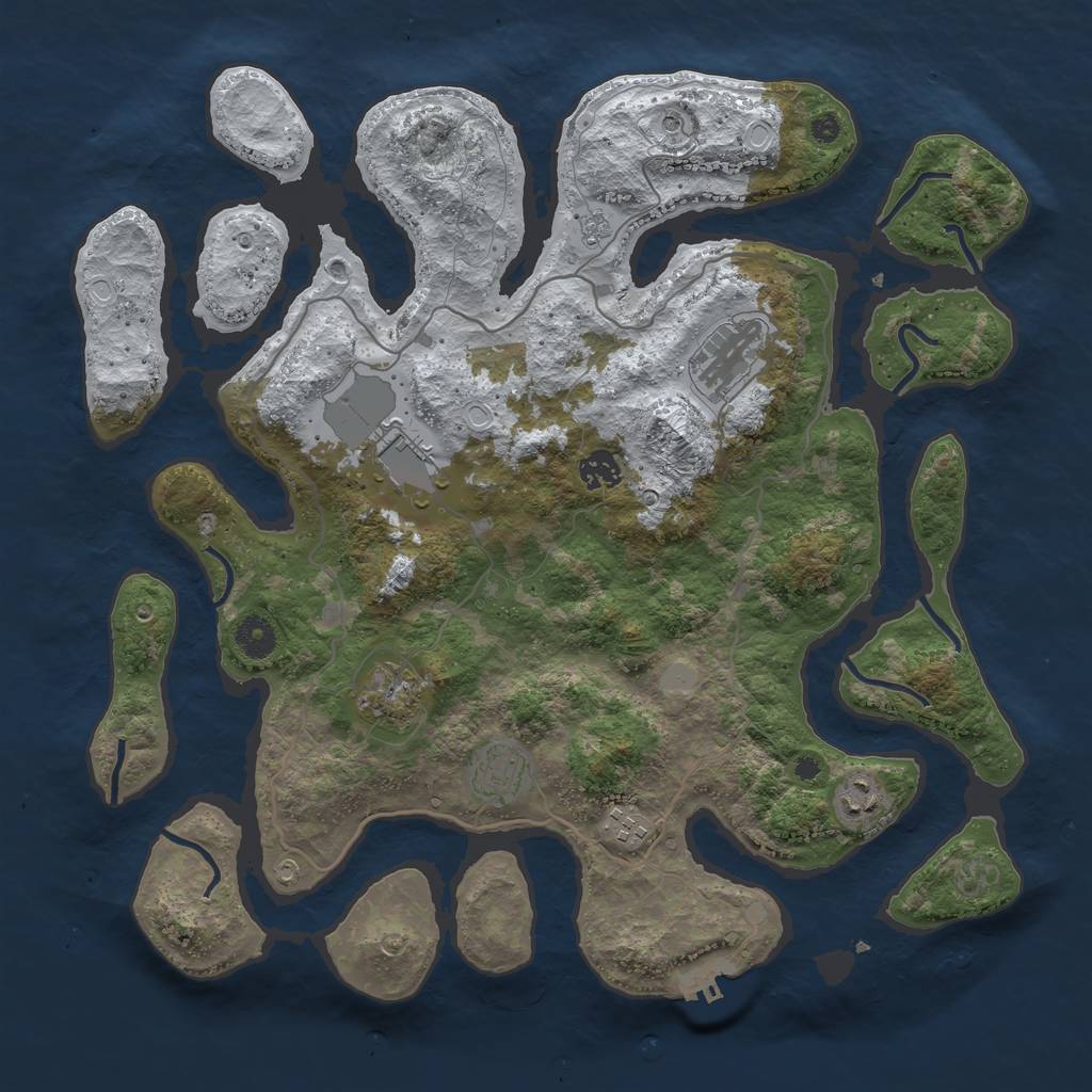 Rust Map: Procedural Map, Size: 4000, Seed: 3877151, 15 Monuments