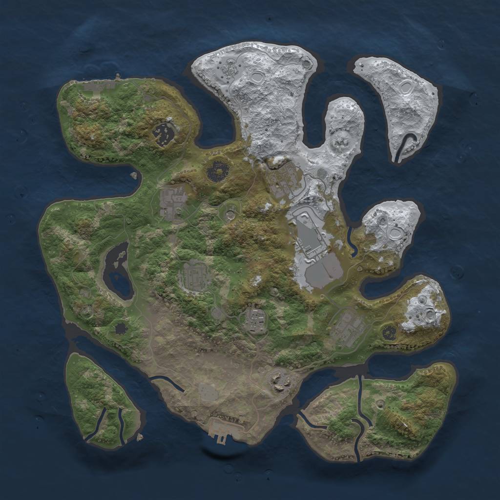 Rust Map: Procedural Map, Size: 3500, Seed: 5818964, 17 Monuments