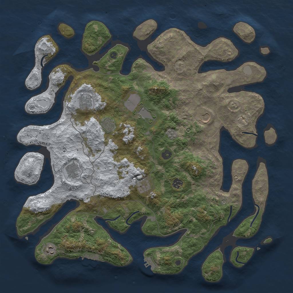 Rust Map: Procedural Map, Size: 4500, Seed: 1918594, 18 Monuments