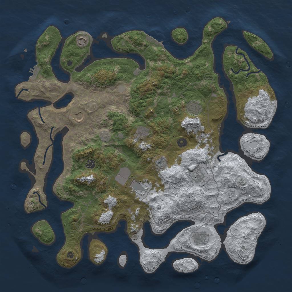 Rust Map: Procedural Map, Size: 4500, Seed: 3265653, 18 Monuments