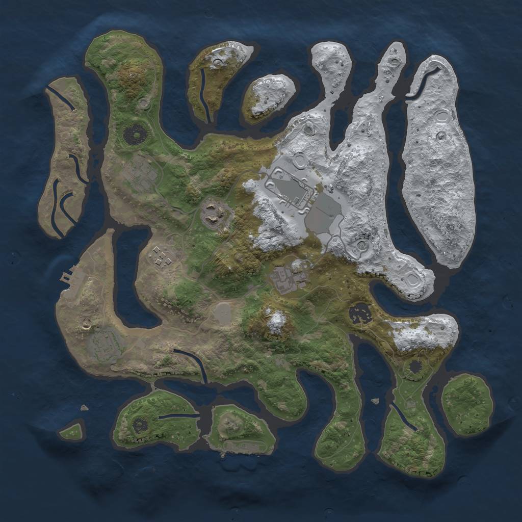 Rust Map: Procedural Map, Size: 3500, Seed: 5014696, 15 Monuments