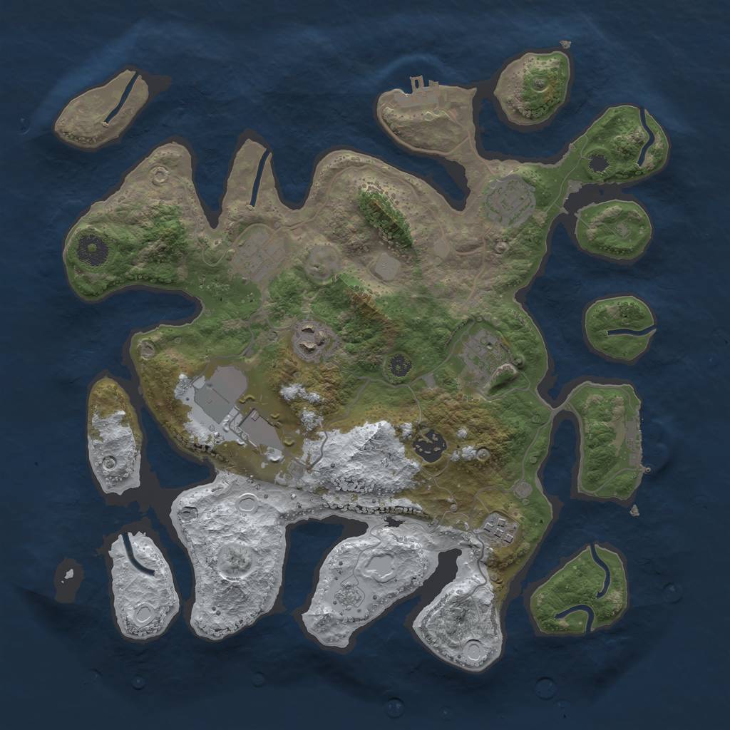 Rust Map: Procedural Map, Size: 3500, Seed: 3448995, 15 Monuments