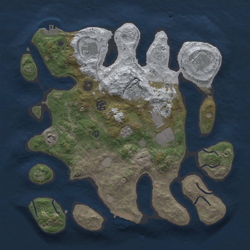 Rust Map: Procedural Map, Size: 3500, Seed: 4997967, 16 Monuments