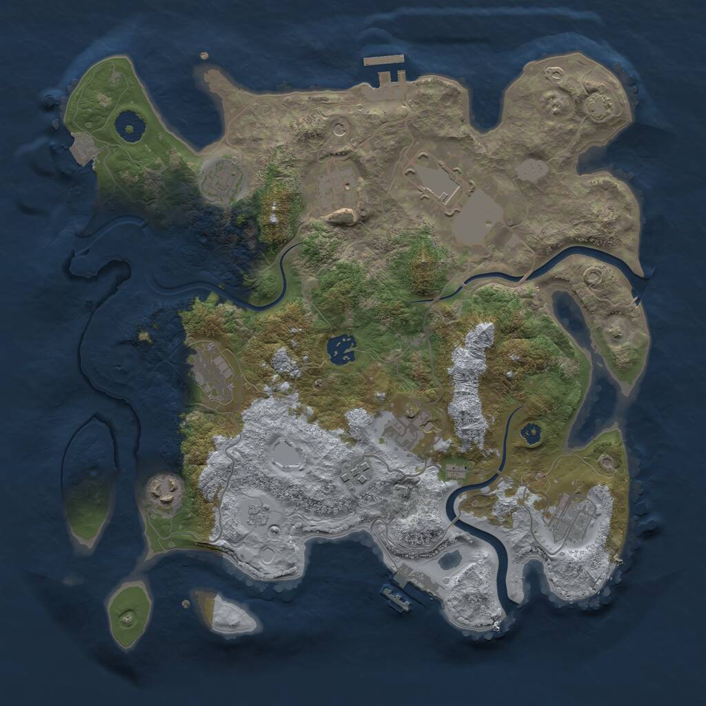 Rust Map: Procedural Map, Size: 3500, Seed: 4049359, 15 Monuments