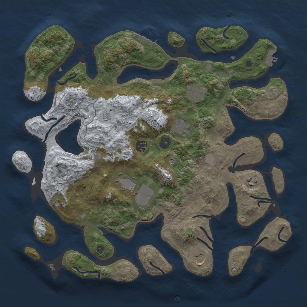 Rust Map: Procedural Map, Size: 4000, Seed: 1488615, 16 Monuments