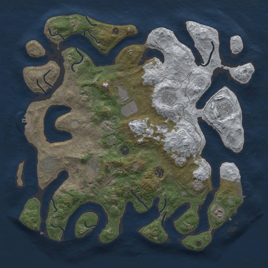 Rust Map: Procedural Map, Size: 4250, Seed: 2450050, 18 Monuments
