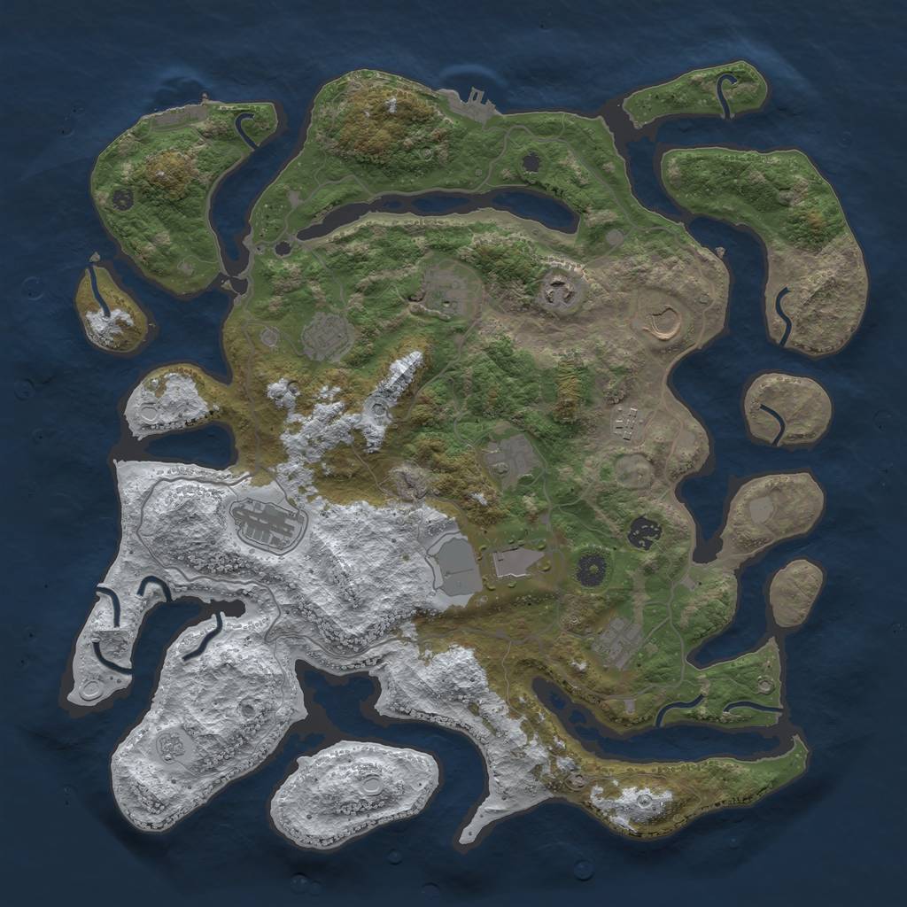 Rust Map: Procedural Map, Size: 4250, Seed: 4661317, 19 Monuments