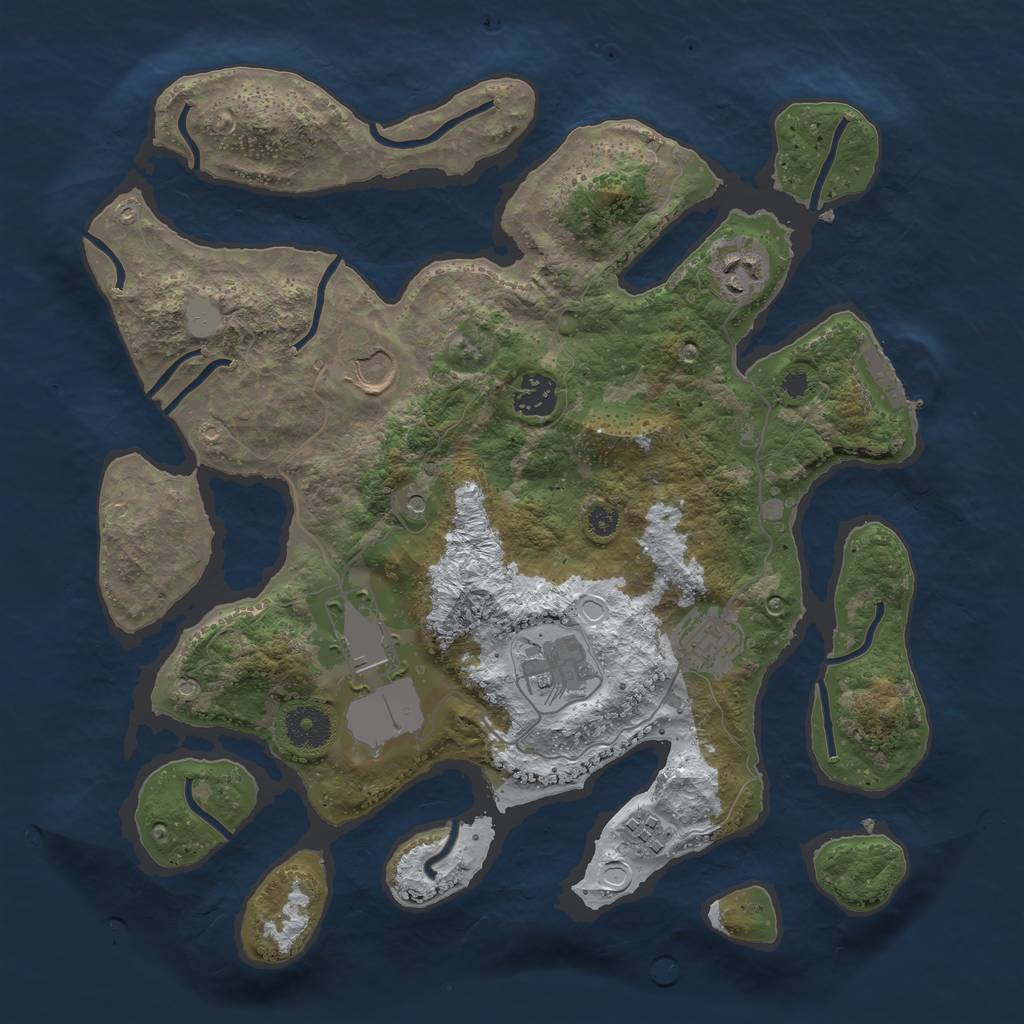 Rust Map: Procedural Map, Size: 3500, Seed: 4287292, 14 Monuments