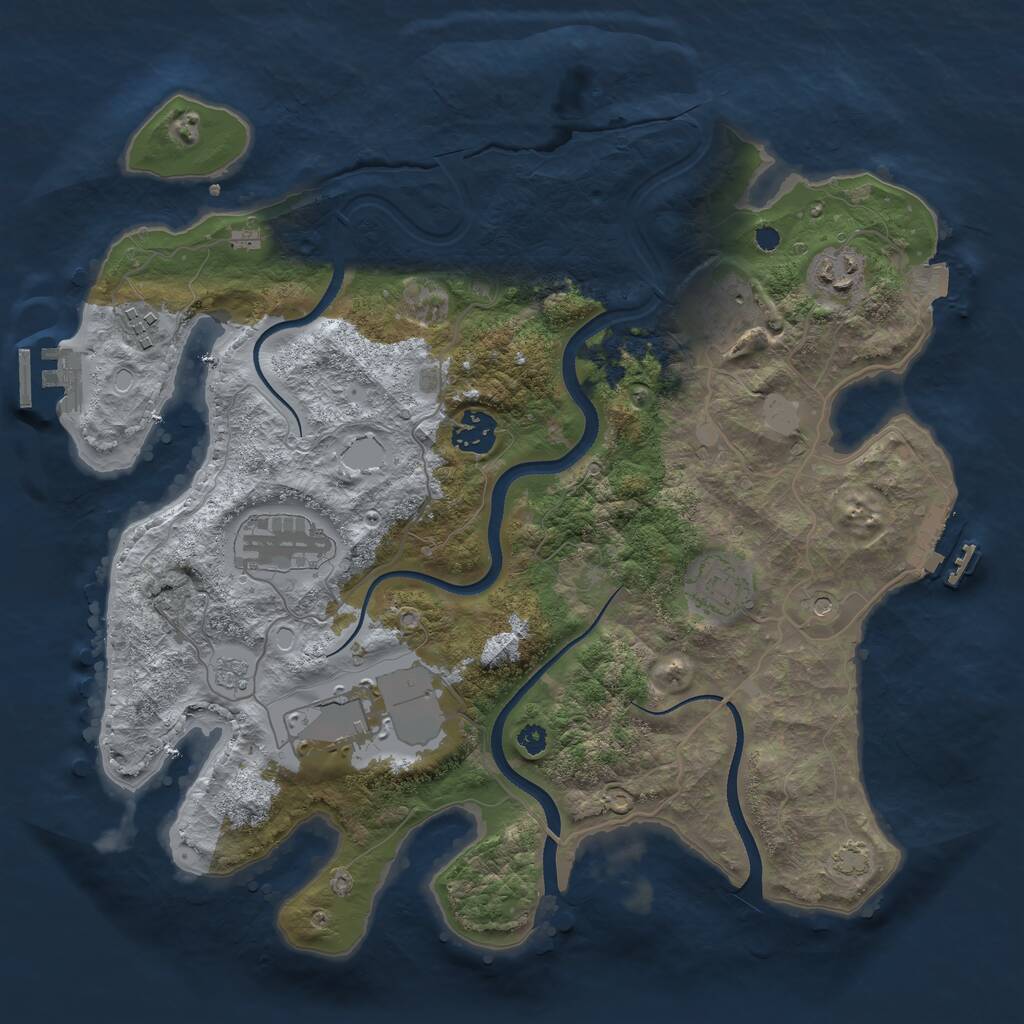 Rust Map: Procedural Map, Size: 3500, Seed: 5816590, 13 Monuments