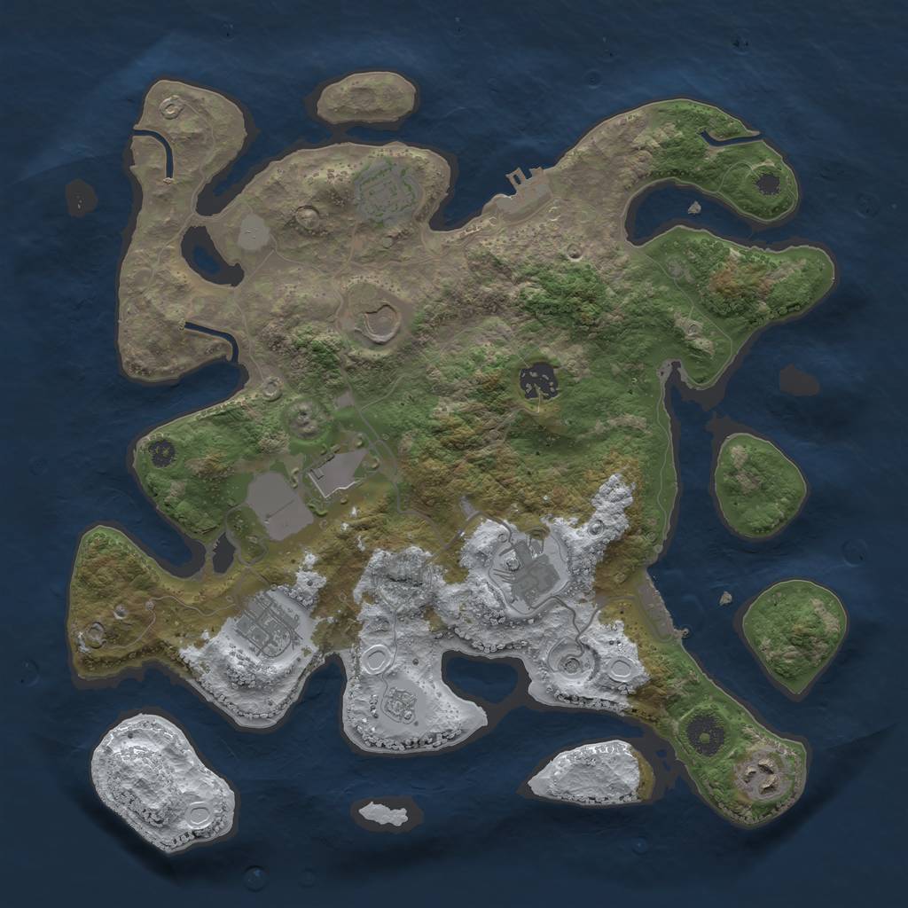 Rust Map: Procedural Map, Size: 3500, Seed: 6327597, 16 Monuments