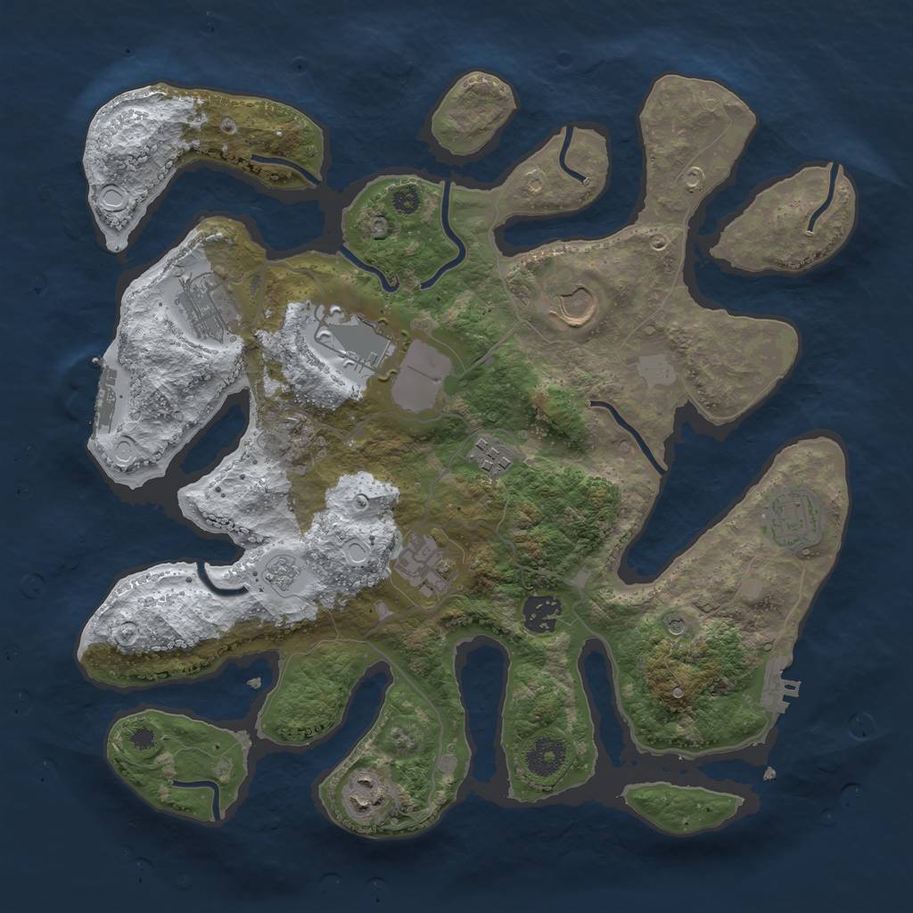 Rust Map: Procedural Map, Size: 3500, Seed: 2675455, 17 Monuments