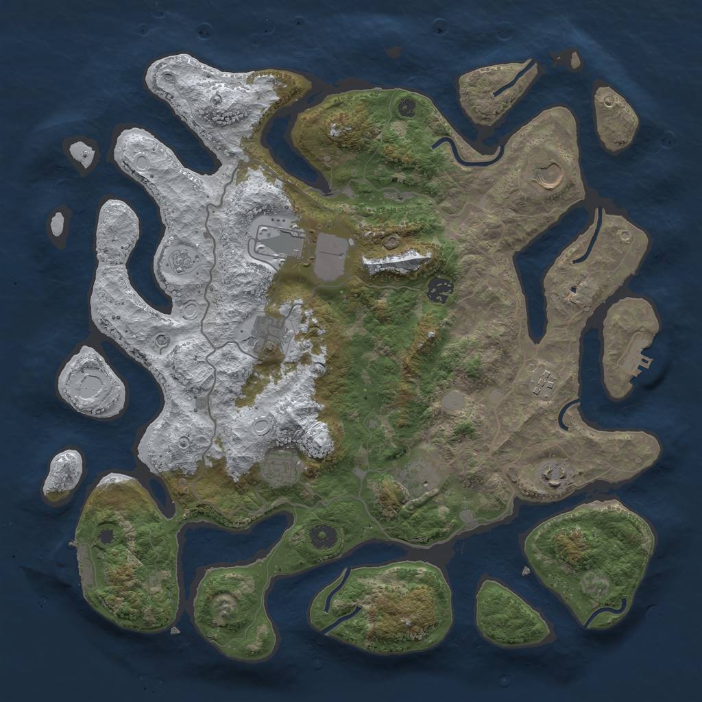 Rust Map: Procedural Map, Size: 4000, Seed: 6380671, 17 Monuments