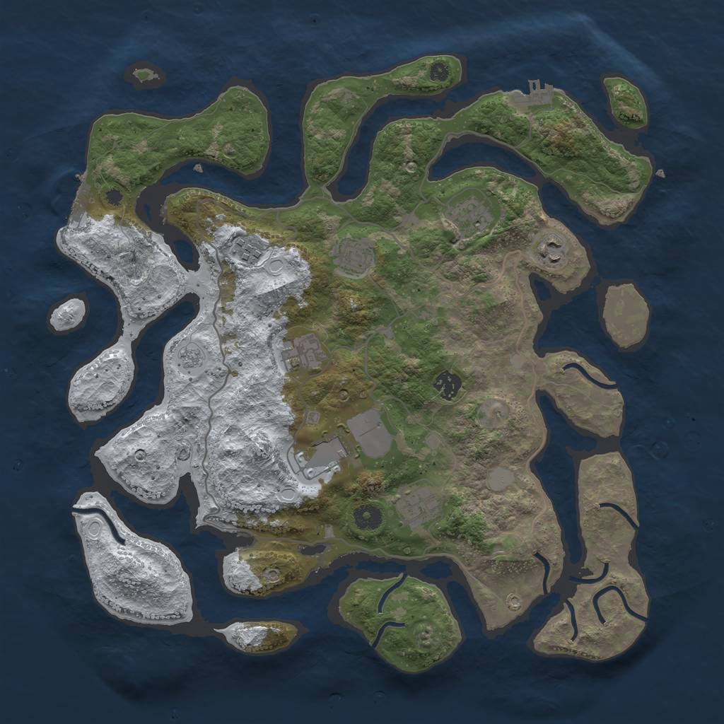 Rust Map: Procedural Map, Size: 4000, Seed: 6150523, 16 Monuments