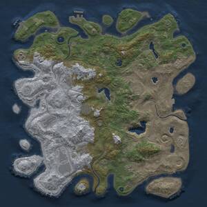Thumbnail Rust Map: Procedural Map, Size: 4500, Seed: 691388, 17 Monuments