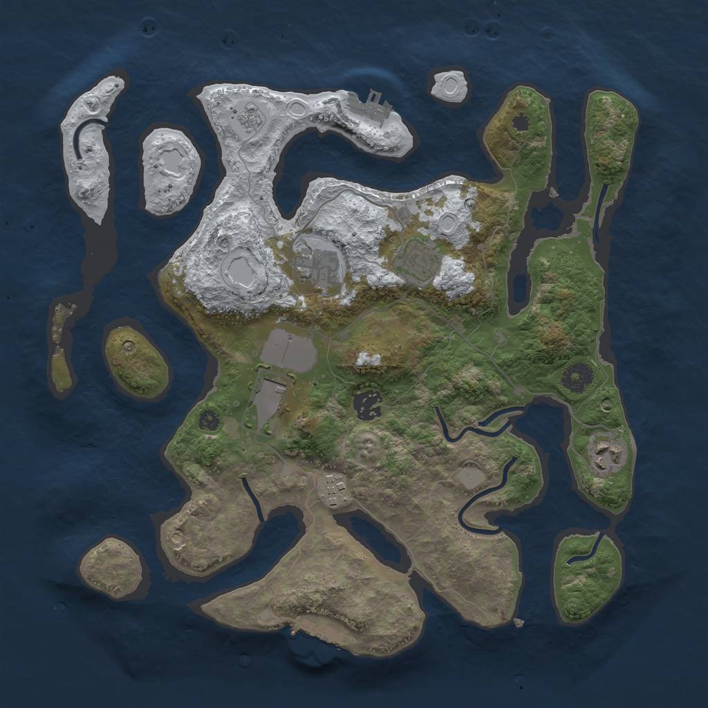 Rust Map: Procedural Map, Size: 3500, Seed: 5514057, 14 Monuments