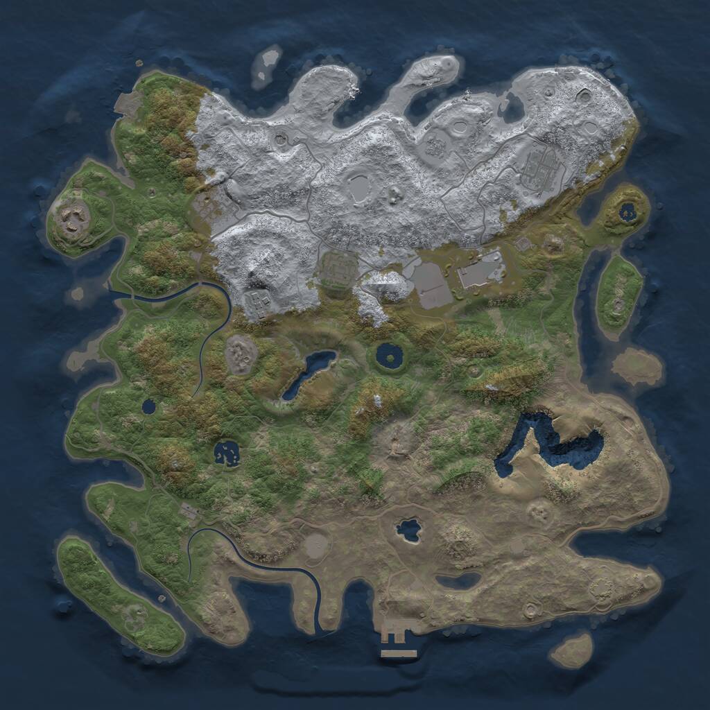 Rust Map: Procedural Map, Size: 4000, Seed: 3063327, 12 Monuments