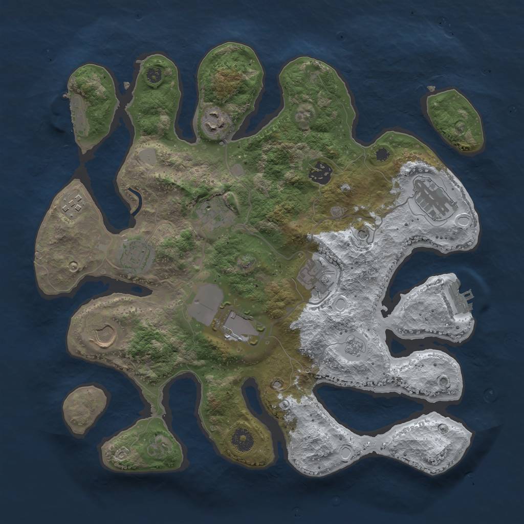 Rust Map: Procedural Map, Size: 3500, Seed: 2503655, 18 Monuments