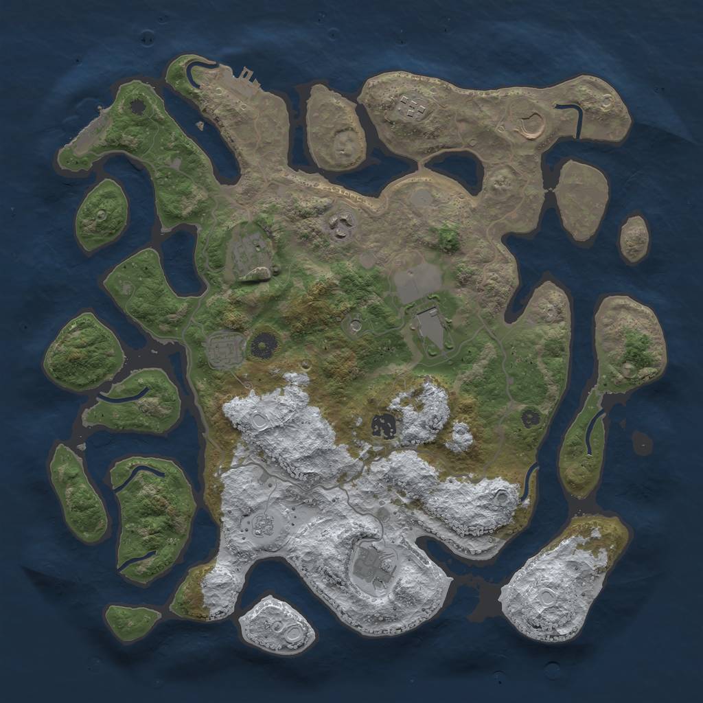 Rust Map: Procedural Map, Size: 4000, Seed: 2159376, 17 Monuments