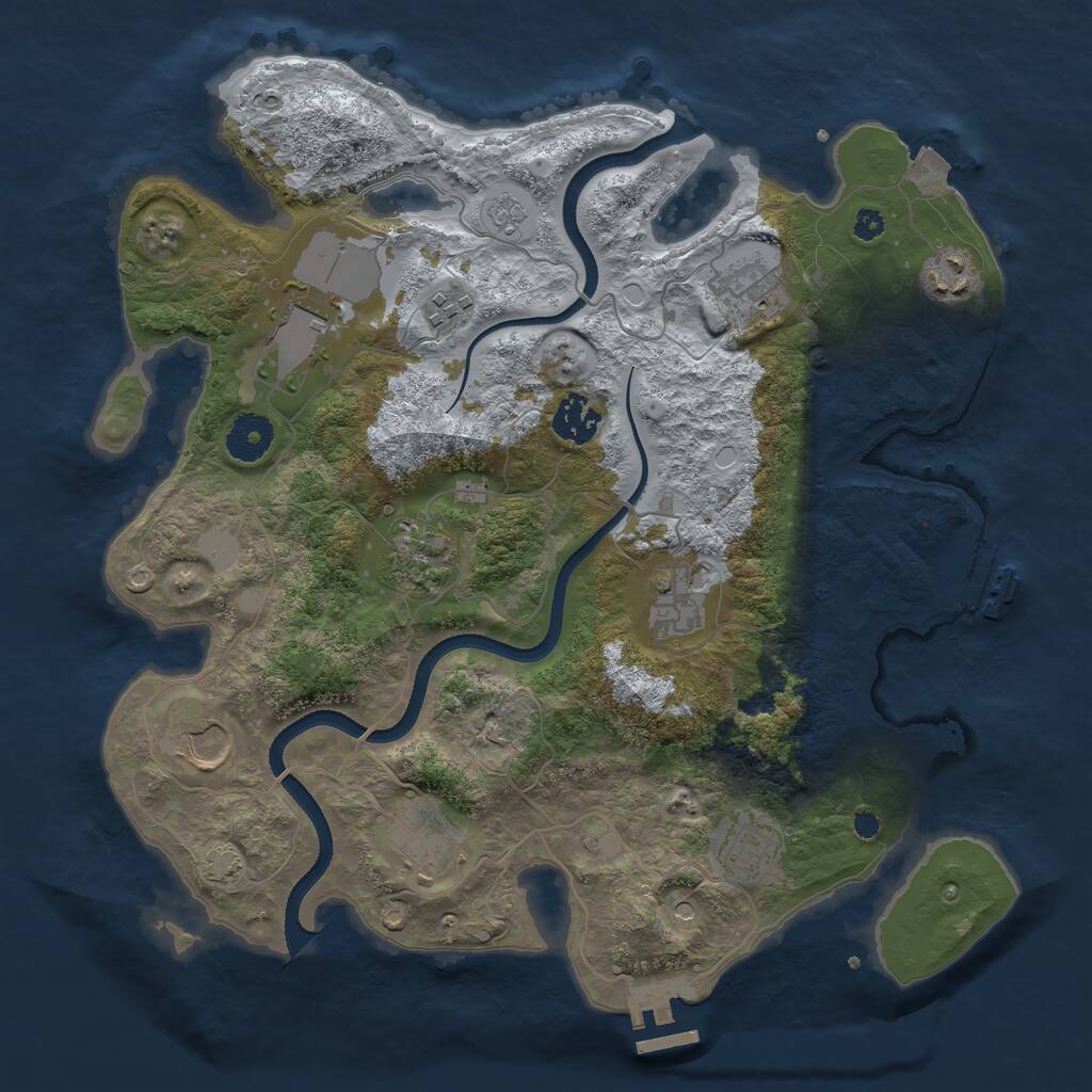 Rust Map: Procedural Map, Size: 3500, Seed: 1620698, 16 Monuments