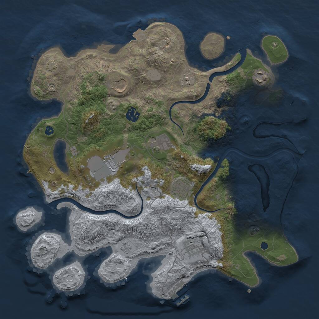 Rust Map: Procedural Map, Size: 3500, Seed: 5603461, 14 Monuments
