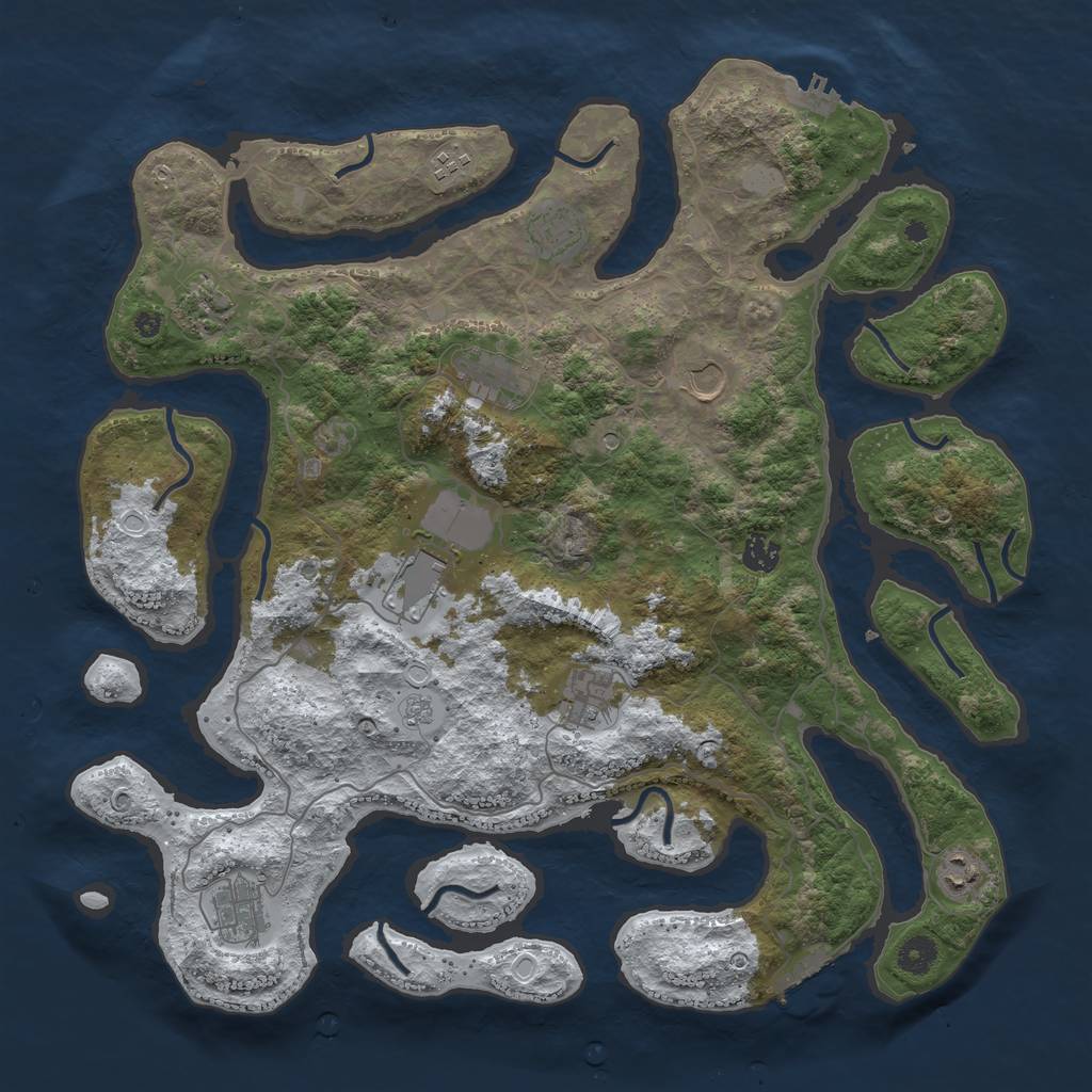 Rust Map: Procedural Map, Size: 4250, Seed: 2500023, 19 Monuments